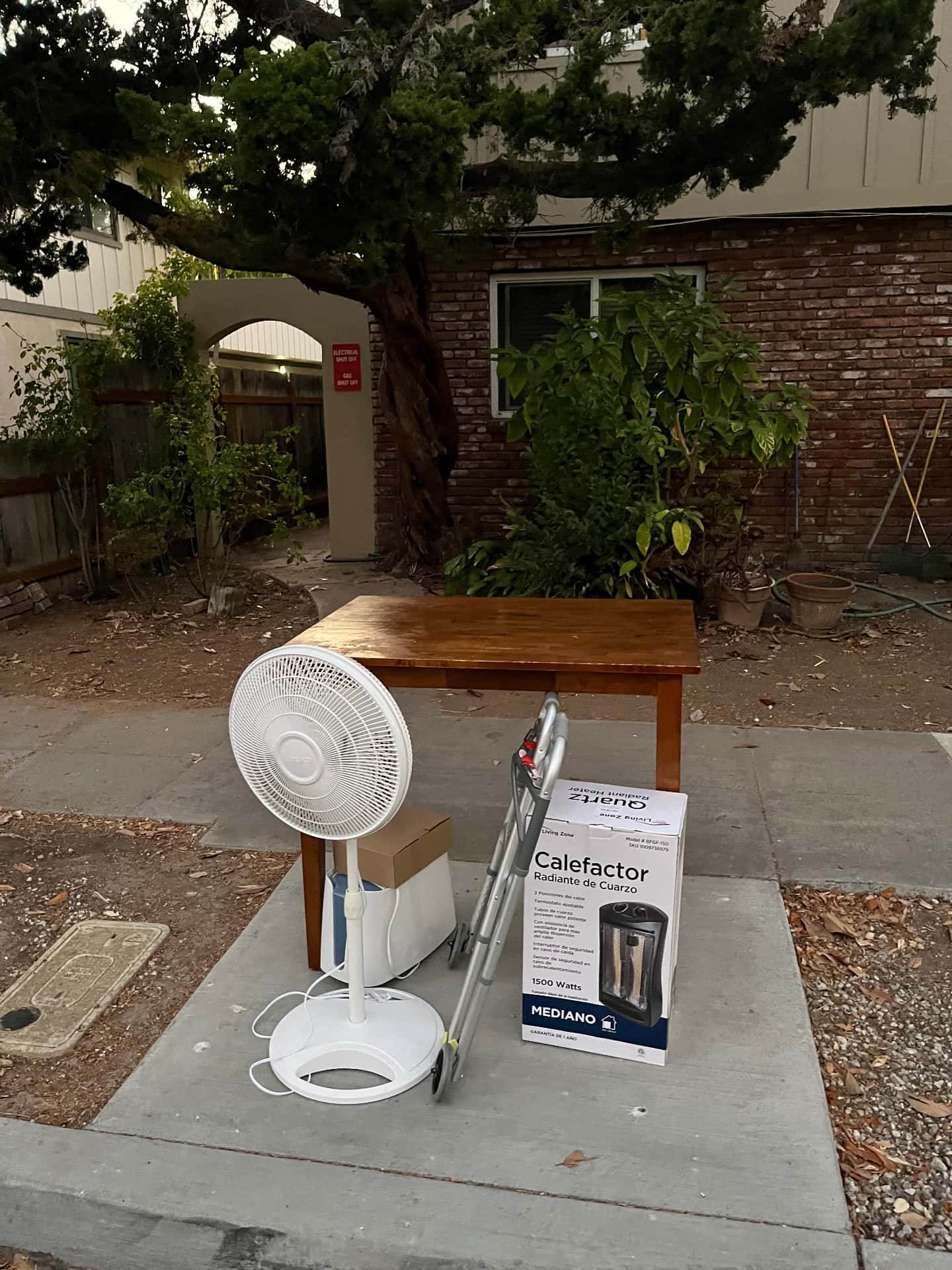 FREE - humidifier (new / unused), fan, walker, electric heater 1